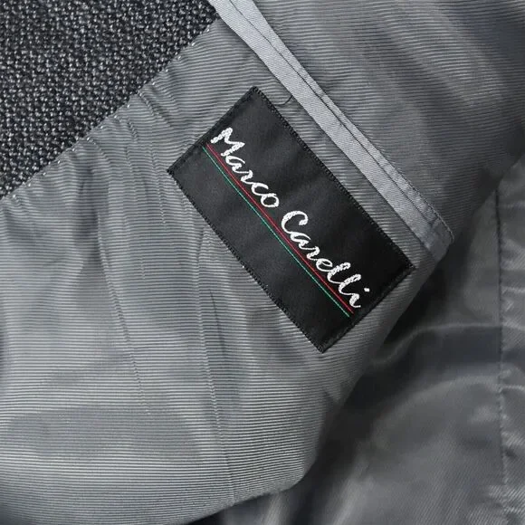 Marco Carelli 44R Gray Soft Tweed Lambswool‎ Mens Blazer Sport Coat Jacket